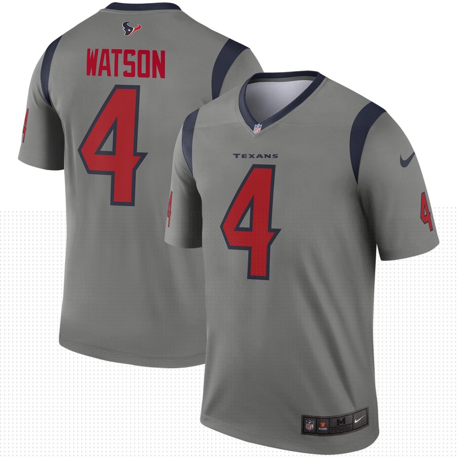 Men Houston Texans #4 Watson grey Nike Limited Player NFL Jerseys